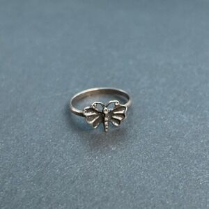 Vintage 925 Sterling Silver Dainty Dragonfly Ring Size 5.5